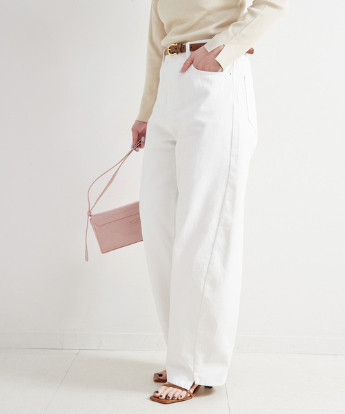 B.C STOCK(ベーセーストック)の「《追加3》ウォッシャブル / DU JOUR/デュ ジュール BARREL BAGGY JEAN(デニムパンツ・レディース・ホワイト/ブルー/ホワイト系その他・36/38)」の5枚目の写真