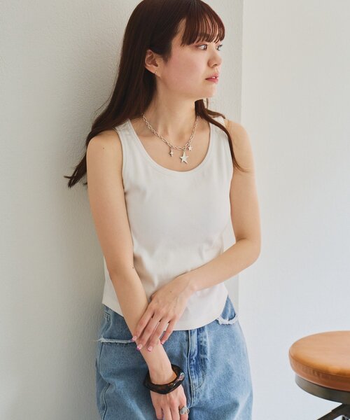 セール】【4色展開/カップ取り外し可】カップ付き加工リブタンク
