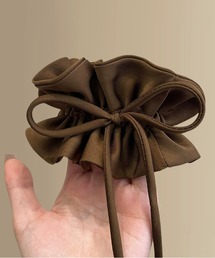 FRP（エフアールピー）の「二重ギャザー リボン付き 大きめヘアゴム（ヘアゴム）」