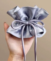 FRP（エフアールピー）の「二重ギャザー リボン付き 大きめヘアゴム（ヘアゴム）」