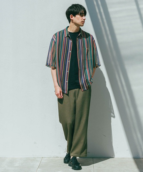 セール】ストライプレース半袖シャツ / 283477（シャツ/ブラウス