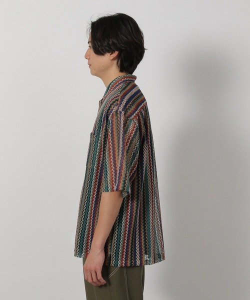 LAKOLE（ラコレ）の「ストライプレース半袖シャツ / 283477（シャツ/ブラウス・メンズ・ブルー/ブラック/イエロー/グリーン/ホワイト・MEDIUM/LARGE/X-LARGE）」の18枚目の写真