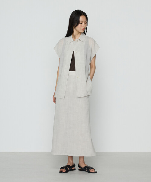 COMME CA（コムサ）の「シアーボイル スカート（スカート・レディース・ダークブラウン/キナリ・9号/11号）」の3枚目の写真