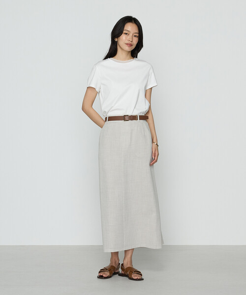 COMME CA（コムサ）の「シアーボイル スカート（スカート・レディース・ダークブラウン/キナリ・9号/11号）」の5枚目の写真