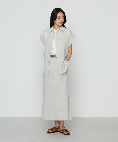 COMME CA（コムサ）の「シアーボイル スカート（スカート・レディース・ダークブラウン/キナリ・9号/11号）」の6枚目の写真