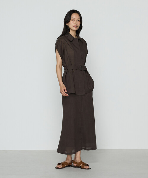 COMME CA（コムサ）の「シアーボイル スカート（スカート・レディース・ダークブラウン/キナリ・9号/11号）」の12枚目の写真