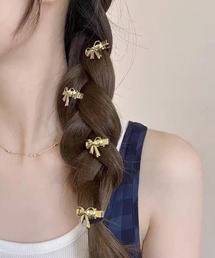 UP START（アップスタート）の「リボンヘアミニクリップピン2/ヘアピン ペア(RO)（ヘアピン）」