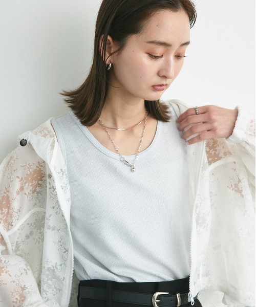 ad thie(アドティエ)の「ラメテレコ リブタンクトップ(タンクトップ・レディース・ブラック/チャコール/ライトグレー・LARGE/MEDIUM)」の9枚目の写真