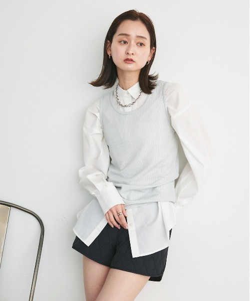 ad thie(アドティエ)の「ラメテレコ リブタンクトップ(タンクトップ・レディース・ブラック/チャコール/ライトグレー・LARGE/MEDIUM)」の12枚目の写真