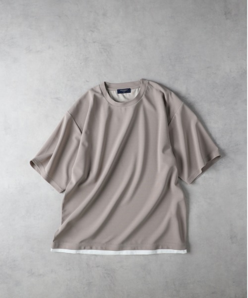 BACK NUMBER(バックナンバー)の「BACK NUMBER(バックナンバー)【メンズ】ジョーゼットフェイクレイヤードTシャツ(Tシャツ/カットソー・メンズ・グリーン/ベージュ/ネイビー・L/XL/M)」の2枚目の写真
