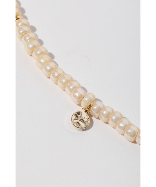 WCJチャーム付きビーズネックレス　ホワイト チャーム付きビーズネックレス（ネックレス）｜WCJ（ダブルシー
