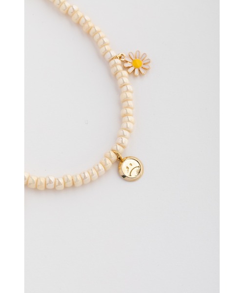 WCJチャーム付きビーズネックレス　ホワイト チャーム付きビーズネックレス（ネックレス）｜WCJ（ダブルシージェイ