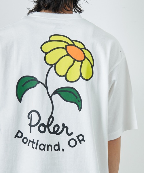 tシャツ 「POLeR/ポーラー」 別注 フラワー バックプリント ショートスリーブTシャツ レディース メンズ セール】[POLeR/ポーラー] 別注 POPPY フラワーバックプリント