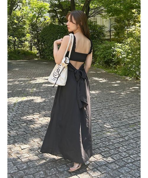 SNIDEL バックデザインワンピース WEB限定】バックデザインワンピース(マキシ・ロングワンピース