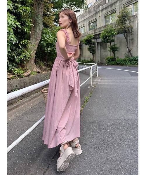 SNIDEL WEB限定 バックデザインワンピース WEB限定】バックデザインワンピース(マキシ・ロングワンピース