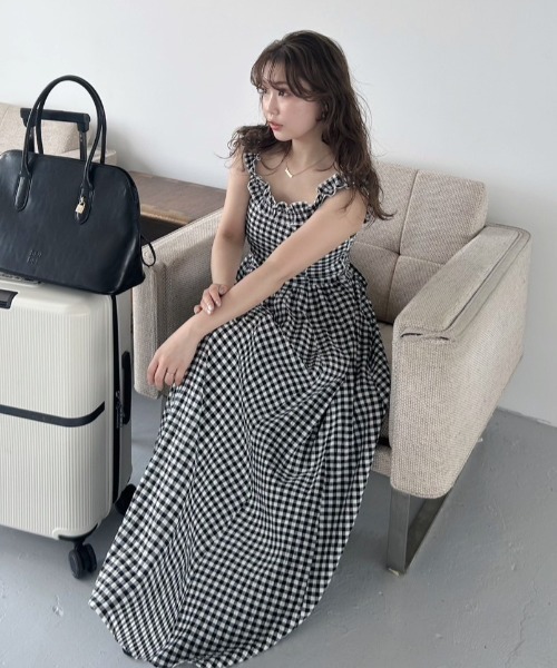 SNIDEL バックデザインワンピース WEB限定】バックデザインワンピース(マキシ・ロングワンピース