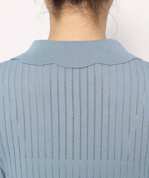 mysty woman（ミスティウーマン）の「スカシアミニットポロ　498409（ポロシャツ・レディース・グレイッシュブルー/ブラック/ブラウン・FREE）」の13枚目の写真