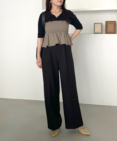 mysty woman（ミスティウーマン）の「スカシアミニットポロ　498409（ポロシャツ・レディース・グレイッシュブルー/ブラック/ブラウン・FREE）」の19枚目の写真