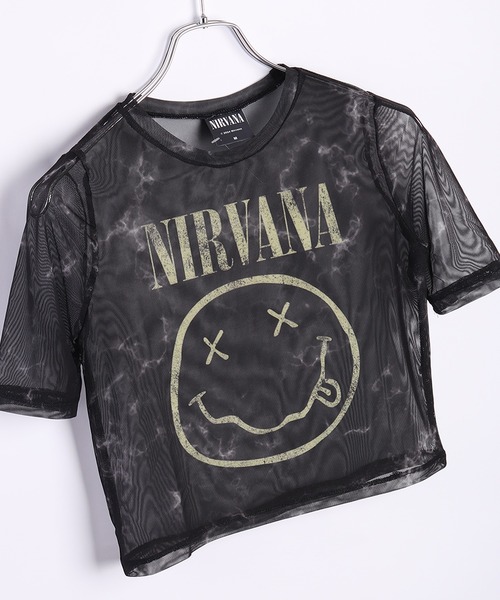 ROCK-OFF(ロックオフ)の「ROCKOFF ミュージシャン ショート丈 メッシュ半袖 ロックT(Tシャツ/カットソー・レディース・ブラック/ブラック系その他2/マルチ/ブラック系その他/ブラック系その他3/ホワイト/ピンク・S/M/L)」の3枚目の写真