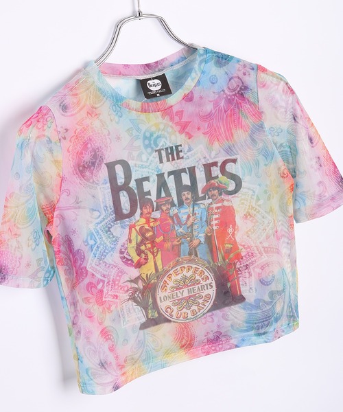 ROCK-OFF(ロックオフ)の「ROCKOFF ミュージシャン ショート丈 メッシュ半袖 ロックT(Tシャツ/カットソー・レディース・ブラック/ブラック系その他2/マルチ/ブラック系その他/ブラック系その他3/ホワイト/ピンク・S/M/L)」の7枚目の写真