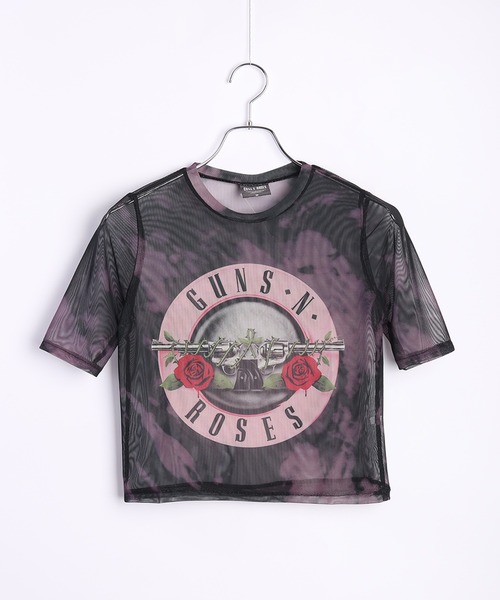 ROCK-OFF(ロックオフ)の「ROCKOFF ミュージシャン ショート丈 メッシュ半袖 ロックT(Tシャツ/カットソー・レディース・ブラック/ブラック系その他2/マルチ/ブラック系その他/ブラック系その他3/ホワイト/ピンク・S/M/L)」の11枚目の写真