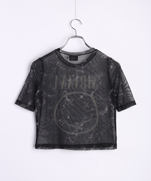 tシャツ ROCKOFF ミュージシャン ショート丈 メッシュ半袖 ロックT レディース セール】ROCKOFF ミュージシャン ショート丈 メッシュ半袖