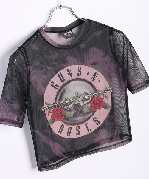 ROCK-OFF(ロックオフ)の「ROCKOFF ミュージシャン ショート丈 メッシュ半袖 ロックT(Tシャツ/カットソー・レディース・ブラック/ブラック系その他2/マルチ/ブラック系その他/ブラック系その他3/ホワイト/ピンク・S/M/L)」の13枚目の写真