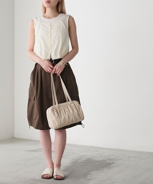 forksy.（フォルクシー）の「【forksy.】コットンドビーストライプ調ピコレーストップス（シャツ/ブラウス・レディース・アイボリー/ホワイト/ブラック・FREE）」の5枚目の写真