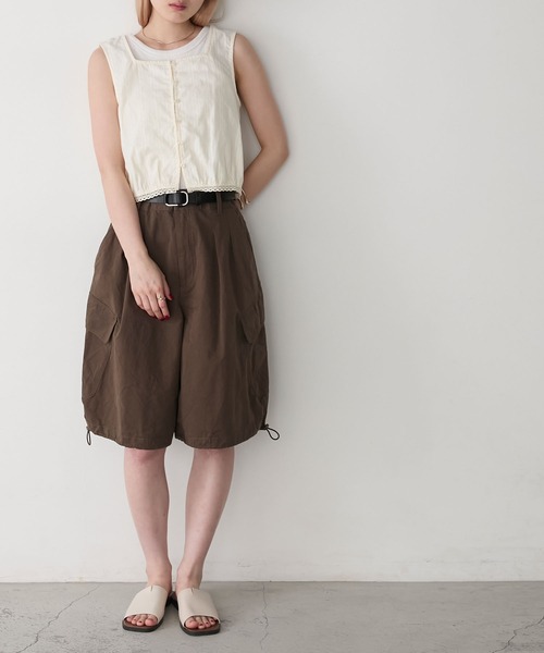 forksy.（フォルクシー）の「【forksy.】コットンドビーストライプ調ピコレーストップス（シャツ/ブラウス・レディース・アイボリー/ホワイト/ブラック・FREE）」の7枚目の写真