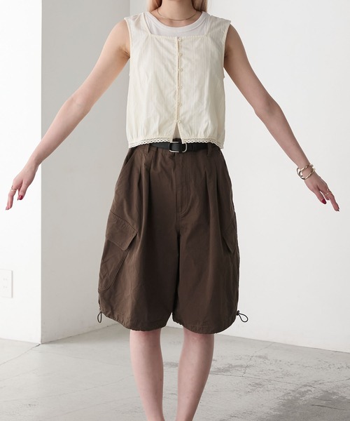 forksy.（フォルクシー）の「【forksy.】コットンドビーストライプ調ピコレーストップス（シャツ/ブラウス・レディース・アイボリー/ホワイト/ブラック・FREE）」の8枚目の写真