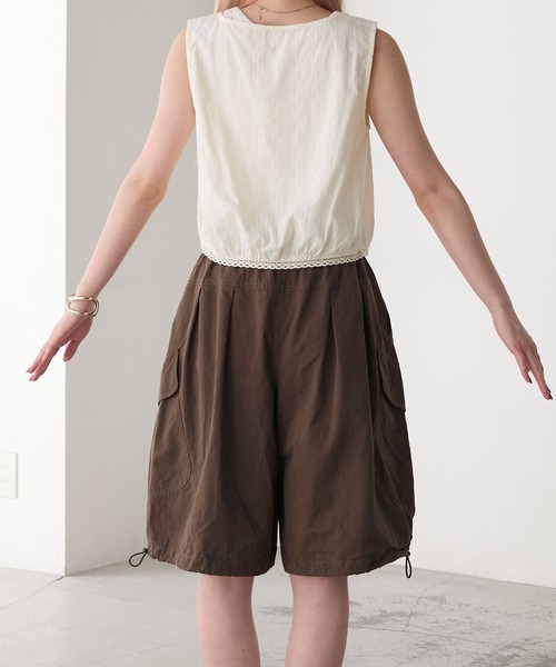 forksy.（フォルクシー）の「【forksy.】コットンドビーストライプ調ピコレーストップス（シャツ/ブラウス・レディース・アイボリー/ホワイト/ブラック・FREE）」の15枚目の写真