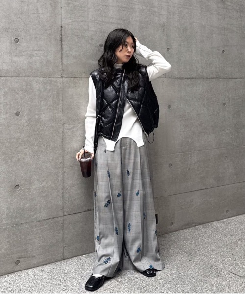 セール】SYNTHETIC LEATHER QUILTING MINI VEST（ベスト）｜Ameri