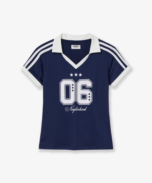 aeae(エーイーエーイー)の「COLLAR JERSEY(Tシャツ/カットソー・レディース・ネイビー・FREE)」の1枚目の写真