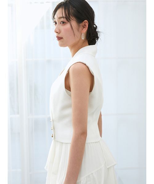 新作新品タグ付き スナイデル♡デザインジレ デザインジレ(その他アウター)|SNIDEL(スナイデル)の