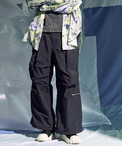 パラシュートワイドパンツ　メゾンスペシャル　グレー パラシュートワイドパンツ メゾンスペシャル グレー MAISON