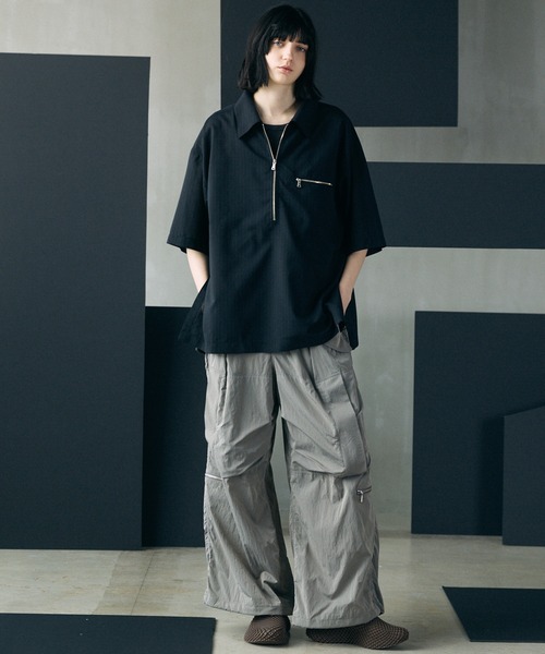 MAISON SPECIAL(メゾンスペシャル)の「《UNISEX》Parachute Prime-Wide Pants/パラシュートプライムワイドパンツ【MAISON SPECIAL/メゾンスペシャル】(その他パンツ・メンズ・グレー/カーキ/ブラック・0/1)」の22枚目の写真