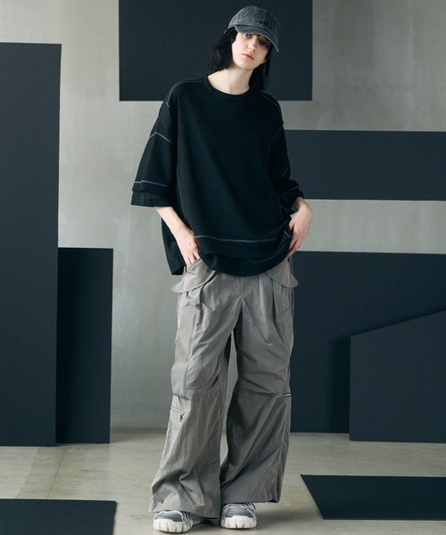 MAISON SPECIAL(メゾンスペシャル)の「《UNISEX》Parachute Prime-Wide Pants/パラシュートプライムワイドパンツ【MAISON SPECIAL/メゾンスペシャル】(その他パンツ・メンズ・グレー/カーキ/ブラック・0/1)」の20枚目の写真