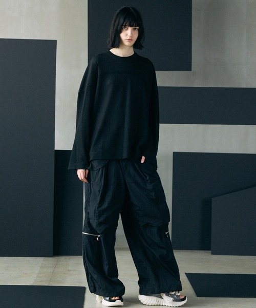 MAISON SPECIAL(メゾンスペシャル)の「《UNISEX》Parachute Prime-Wide Pants/パラシュートプライムワイドパンツ【MAISON SPECIAL/メゾンスペシャル】(その他パンツ・メンズ・グレー/カーキ/ブラック・0/1)」の14枚目の写真