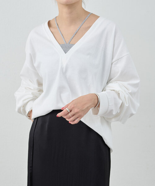 シーナリー shenery バックvカットソー SHENERY（シーナリー）の「バックVボーダーカットソー（Tシャツ