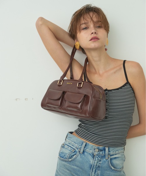 BARRETTA（バレッタ）の「アウトポケットボストンバッグ（ボストンバッグ・レディース・ブラウン/ブラック・FREE）」の11枚目の写真