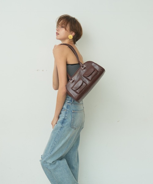 BARRETTA（バレッタ）の「アウトポケットボストンバッグ（ボストンバッグ・レディース・ブラウン/ブラック・FREE）」の9枚目の写真