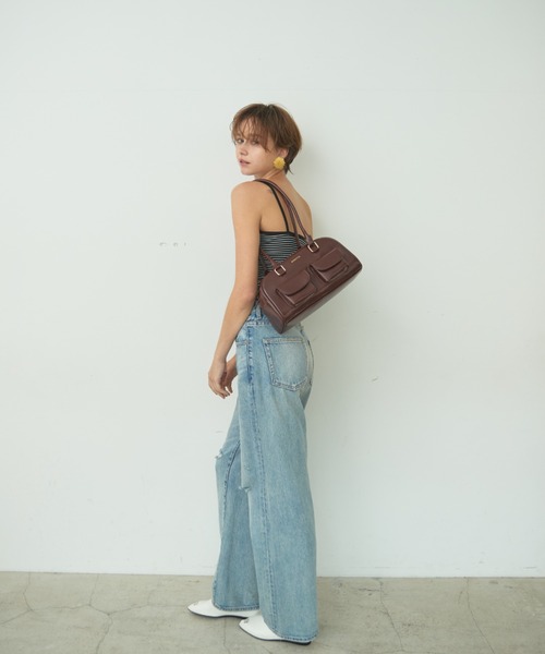 BARRETTA（バレッタ）の「アウトポケットボストンバッグ（ボストンバッグ・レディース・ブラウン/ブラック・FREE）」の8枚目の写真