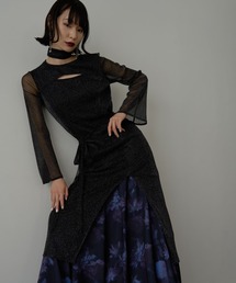 HARE | 【NARROW STYLE/WEB・一部店舗限定】カットアウトラメシアーワンピース(HARE)(ワンピース)