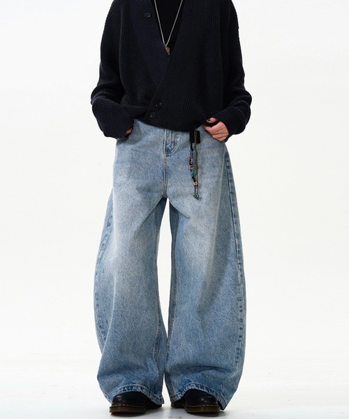 WESTBOY（ウエストボーイ）の「ルーズバギーデニムパンツ ワイドデニムパンツWO25S11PT06【WB ORIGINALS】（デニムパンツ・メンズ・ブルー・L/M/XL）」の2枚目の写真