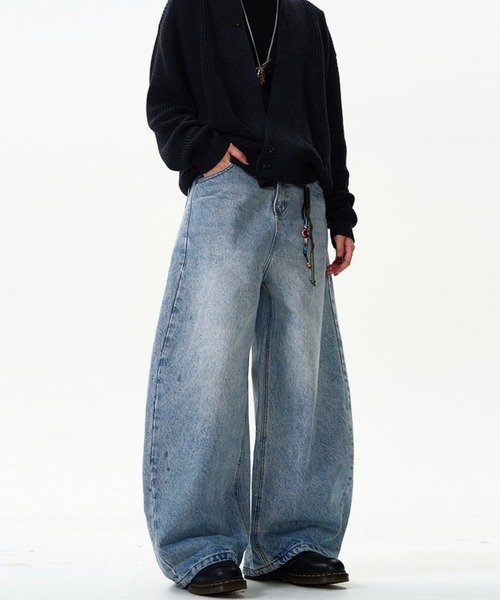 WESTBOY（ウエストボーイ）の「ルーズバギーデニムパンツ ワイドデニムパンツWO25S11PT06【WB ORIGINALS】（デニムパンツ・メンズ・ブルー・L/M/XL）」の4枚目の写真