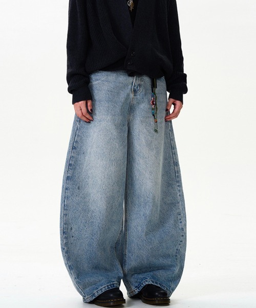 WESTBOY（ウエストボーイ）の「ルーズバギーデニムパンツ ワイドデニムパンツWO25S11PT06【WB ORIGINALS】（デニムパンツ・メンズ・ブルー・L/M/XL）」の8枚目の写真