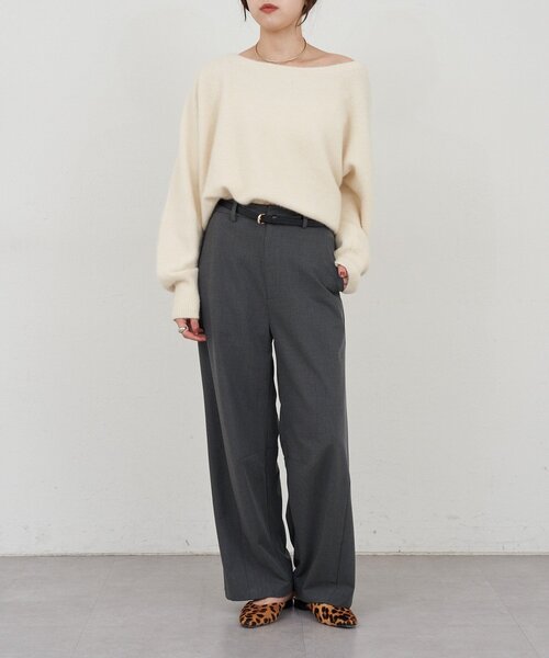 SHENERY（シーナリー）の「ファーウールオフショルニット（ニット/セーター・レディース・オフホワイト/モカ・FREE）」の20枚目の写真