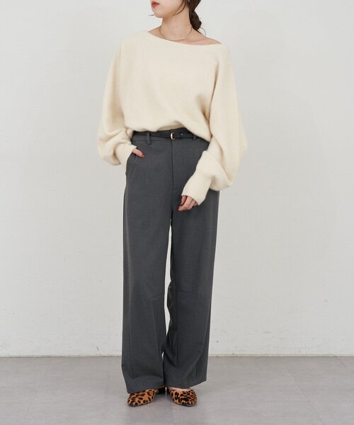 SHENERY（シーナリー）の「ファーウールオフショルニット（ニット/セーター・レディース・オフホワイト/モカ・FREE）」の10枚目の写真