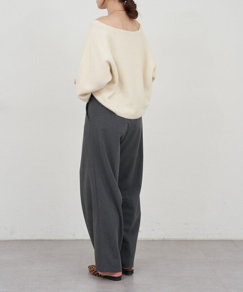 SHENERY（シーナリー）の「ファーウールオフショルニット（ニット/セーター・レディース・オフホワイト/モカ・FREE）」の12枚目の写真