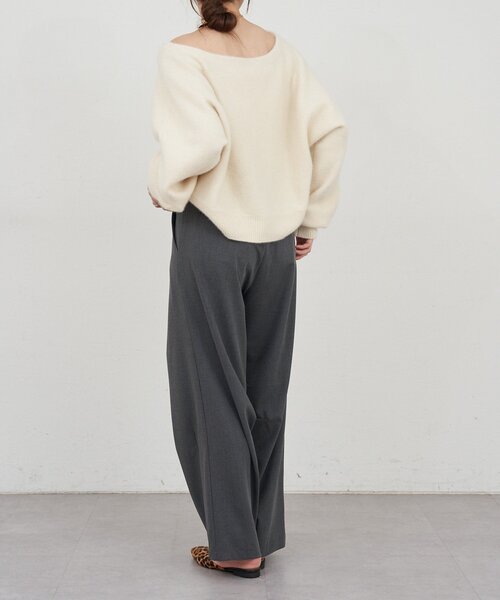 SHENERY（シーナリー）の「ファーウールオフショルニット（ニット/セーター・レディース・オフホワイト/モカ・FREE）」の13枚目の写真